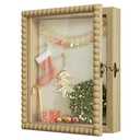 Love-KANKEI Shadow Box Frame 8x10,Wood Deep Shadow Box Display Case with Unique Beads Door and Glass Window, Memory Box for Pictures,Medals,Memorabilia,Collections Natural