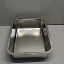 Stainless Steel Litter Box for Kitten, 15.7"11.8"4" Small Litter Box for Kittens Easy Entry, Non Odor, Easy to Clean, Metal Litterbox for Cat, Rabbit, Guinea Pigs and Hamsters