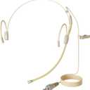 J K Pro Earhook Headset Headworn Microphone MIC-J 060 Compatible with Sennheiser Wireless Bodypack Transmitter - 1/8'' TRS Locking Screw Plug