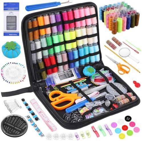 MAQUITA Sewing Kit, 213 Pcs Premium Sewing Supplies, 38 Thread Spools, Suitable for Traveller, Adults, Kids, Beginner, Emergency, DIY