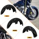 Motorcycle 21 inch Front Fender Mudguard Fit For Harley Touring Road King Road Glide Electra Glide Street Glide Custom Baggers (For 130 / R21,Gloss Black)