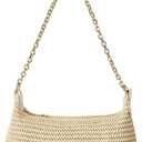 Verdusa Women's Straw Woven Shoulder Bag Tote Handbag Summer Beach Purse (Beige)