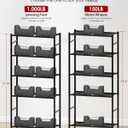 Sakugi Storage Shelves Organizer - 5 Tier Metal Shelf Organizer with Metal Wheels and Adjustable Leveling Feet, Heavy Duty Garage Shelving for Kitchen, Pantry and Closet, 33.1"x12.6"x73.5", Black