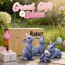 Nacome Bunny Statues for Outdoor Easter Decor: Outside Set of 4 Rabbit Fairy Garden Sculptures for Lawn Porch Patio Balcony Yard Ornaments - Gifts for Mom Grandma