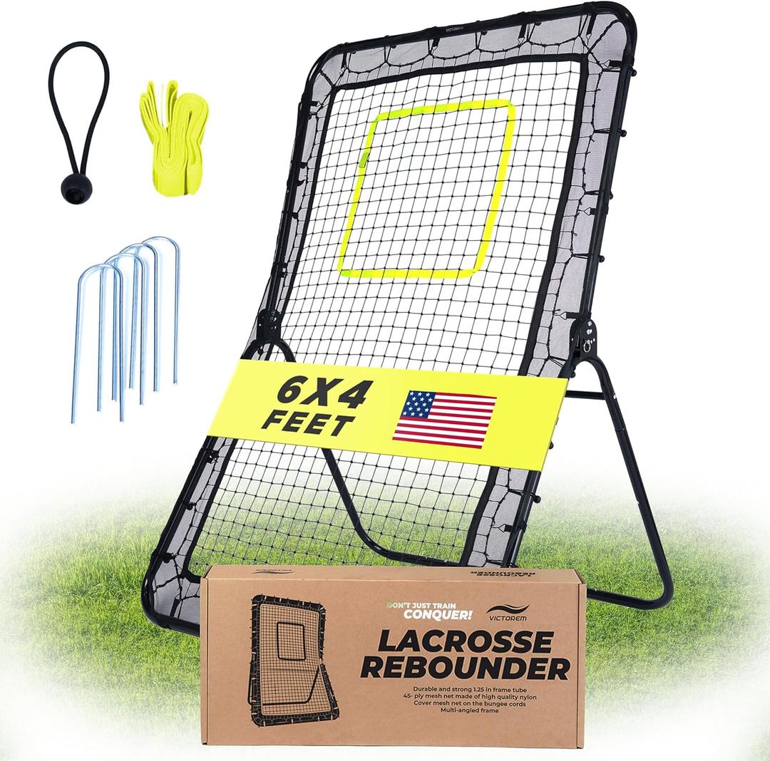 Victorem 6x4 Ft. Multi-Sport Rebounder Net for Lacrosse, Baseball, Volleyball, Tennis, and Softball Training