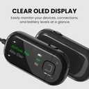 Avantree Voyager  OLED Display & Latest Auracast Bluetooth 5.4 Adapter for Airplane, Qualcomm Chip & aptX Adaptive, Wireless Audio Transmitter for Headphones, AirPods, Travel & Flight (Black)