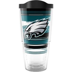 Tervis NFL Philadelphia Eagles - Hype Stripes Made in USA Double Walled Insulated Tumbler Travel Cup Keeps Drinks Cold & Hot, 24oz, Classic (Clear)