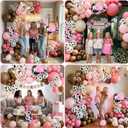 Cowgirl Balloon Garland Arch Kit with Dusty Pink Maca Pink Brown Sand White Balloons with Cow Print Balloons for Cowgirl My First Rodeo Baby Shower Birthday Western Theme Party Decoration