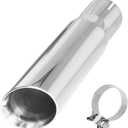 MXA 3 inch Exhaust Tip,Tail Pipe Tips for Car, Dual Wall Angle Cut Exhaust Tips Polished Universal Stainless Steel (3"x4"x12")