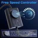 Hon&Guan 6 Inch Inline Duct Fan with Upgrade Controller - 345 CFM Airflow with 19.2W Ultra-Low Power and Low Noise