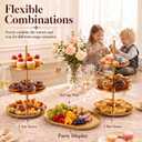 Metal 3 Tier Cupcake Stands Display, Removable Tray with Swing,Gold
Perfect For Weddings,Birthdays,Christmas,Parties,Decor,Dessert Table Display Set,Cupcake Tower,35 x 11.42 x 21.65 in
