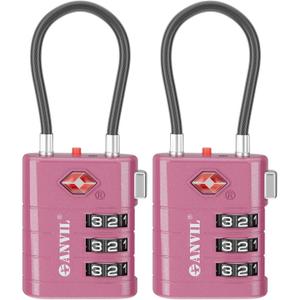 ANVIL Luggage Locks - TSA Approved, Advanced TSA008 Core, Alert Indicator. Ideal for Suitcases, Backpacks, Gym Bags - Rose Purple