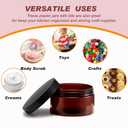 Dandat 24 Pcs 4 oz Plastic Jar Container with Lid and Label Refillable Empty Round Amber PET Cosmetic Sample Slime Containers for Lotion, Cream, Ointments, Body Butter, Makeup, Travel Storage