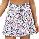 LouKeith Tennis Skirts for Women Pleated Crossover High Waisted Athletic Workout Golf Skorts Skirts with Shorts Pocket (White, M)