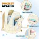 Girls Backpack Cute Star Bookbag for Elementary Middle School Kids Teens Kawaii Book Bag Preppy Y2k Aesthetic Back Pack 6-8 8-10 10-12 (Black)