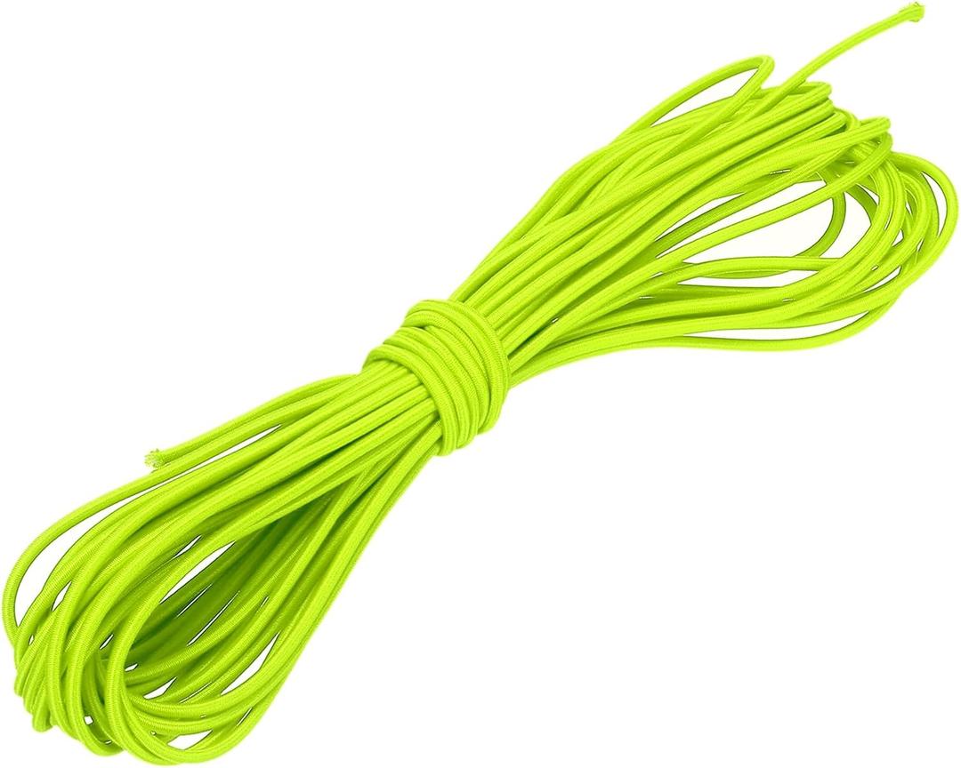 Shock Cord, Elastic Cord Marine Grade Bungee Rope Stretch String - Fitting for (DIY Projects - Sewing - Tie Downs - Tent Pole - Kayak Strap) 1/8 Inch x 33 ft & Fluorescent Green