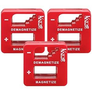 Katzco Blue Precision Magnetizer and Demagnetizer - 3 Pack - for Screwdrivers, Screws, Drill Bits, Sockets, Nuts, Bolts, Nails, Drivers, Wrenches, Tweezers, and Other Steel Tools
