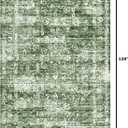 8x10 Green Washable Area Rugs for Living Room, Neutral Boho Carpet