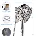 INAVAMZ 2-in-1 Shower Head with Handheld Combo: Rainfall Shower Head & Detachable Shower Head Use Together or Alone, 9 Spray Settings Showerhead with Hose Nickel, Shower Trim Systems