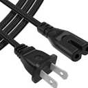 Powseed 6Ft 2-Prong Power Cord 2 Slot AC Adapter Cord for HP Dell Samsung Sony Asus Acer Toshiba Laptop Charger LED LCD Monitor TV Epson Lexmark Printer PS3 Slim PS4 PS5 Xbox