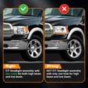 Headlight Assembly, Compatible with 2009-2018 Dodge Ram 1500/2010-2018 Ram 2500 3500 4500 5500(Only fit factory quad beam halogen headlights) Chrome Housing Amber Reflector
