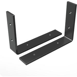 4"-12" Inch L Shape Shelf Brackets Heavy Duty Metal Iron Wall Mounted Black Right Angle Support Holder Hardware Multi-Functional(10 Inch Black)