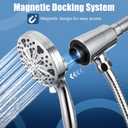Shower Head with handheld, 10 spray, Magnetic Shower Head, High Pressure Handheld Shower Head, Adjustable Bracket, Built-in Pause Mode & Power Wash, Showerhead with 60" LeakProof Hose, 1.8 GPM