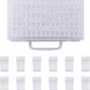 Fashewelry 64 Grids Small Diamond Painting Storage Containers 2x1 Inch Clear Flip Top Seed Bead Organizer Boxes with Label Stickers for Diamond Dots, Pony Beads, Nail Glitters (5x2.7x12cm)
