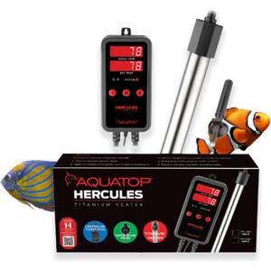 Aquatop Hercules 1,500-Watt Titanium Heater with Single Digital Controller - Up to 500-Gal - Adjustable Temperature - for Fresh & Saltwater Aquariums