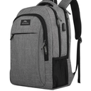 MATEIN Travel Laptop Backpack, Business Anti Theft Slim Sturdy Laptops Backpack with USB Charging Port, Water Resistant College School Computer Bag Gift for Men & Women Fits 15.6 Inch Notebook, Grey
