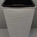 Mueller M-Resin Heavy Duty Tall Planters for Outdoor Plants, Indoor Grande Plant Pots, Boxes, Trees, Flower Pots,24”, Modern Design, Built-in Drainage, Front Porch Decor, White