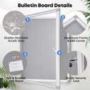 Enclosed Bulletin Board Outdoor 26"x20", Aluminium Frame Weatherproof Bulletin Board with Locking Door, Tamper-Proof Display Case Lockable Felt Pinboard for Home, School, Office, Store