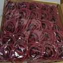 N&T NIETING Artificial Flowers, 25Pcs Fake Flowers Foam Roses with Stems Perfect DIY Wedding Bouquets Centerpieces Bridal Shower Party Mother's Day Home Flower Arrangement Decorations, Dark Red