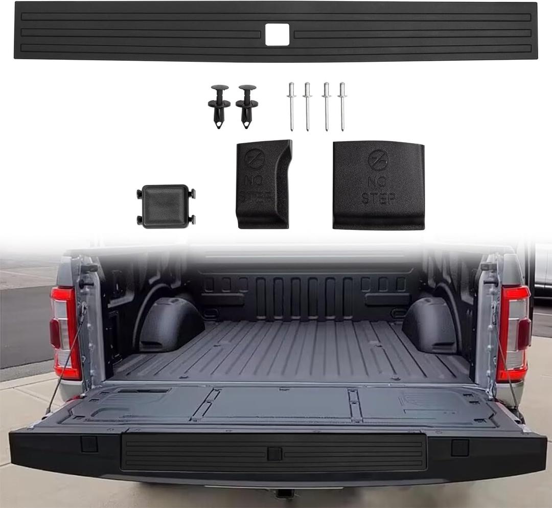RANSOTO Tailgate Molding Trim Compatible with Ford F150 F-150 2015-2020 Flexible Flex Step Cap Top Trim Protector Cover Replaces FL3Z9940602B, FO1904135