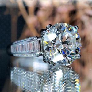 925 Sterling Silver Shiny Full Diamond Gemstone Ring Cubic Zirconia Rings 5 Carat CZ Diamond Multi Row Ring Eternity Engagement Wedding Band Ring for Women (US Code 9) (US Code 9)
