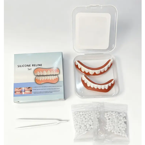 Easy-To-Install Braces Suitable for Seniors - Upper And Lower Teeth, Flexible Fitting for All Tooth Shapes, Including Removal Tools, Enhancing Confidence And Smile, Oral Health, Care, Comfortable Fit, Temporary Teeth Cover Set
