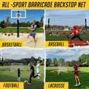 PodiuMax 16x10FT Barricade Backstop Net, Baseball Basketball Barrier with Upgrade Steel Frame, Protective Net for Baseball, Lacrosse, Soccer, Basketball & More, Soccer Backstop Net for Backyard Park