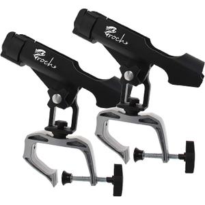 Croch Fishing Rod Holder Boat Rods Holder Folding Holder with Large Clamp Opening 360 Degree Adjustable Fishing Rod Racks Fishing Rod Holder (Pack of 2)