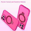 AIGOMARA Phone Case for iPhone 16 Pro Max [Compatible with MagSafe] Hot Pink Magnetic Kickstand Case with Screen Protector Soft TPU + Hard PC Shockproof Anti-Scratch Cover for Women Men