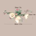 Pastoral Floral Ceiling Lights 4-Light Pink Rose Flush Mount Ceiling Lamp Glass Shade Ceiling Lighting Fixture for Kitchen Island Bedroom Living Room Cafe Bar