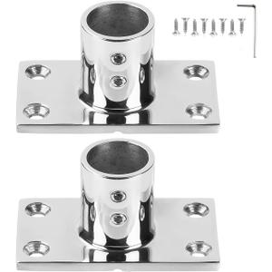Marine Grade Boat Rectangle Hand Rail Base, Sturdy and Versatile, 316 Stainless Steel 90 Degree Base Rail Fitting for 7/8 inch or 1 inch Tube(2-Pack)