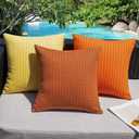 Kevin Textile Fall Outdoor Waterproof Throw Pillow Covers Pack of 2 Farmhouse Decorative Cushion Covers for Garden Patio Tent Balcony Bench Couch Sofa 18x18 Inch, Burnt Orange