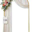 7.2FT Gold Metal Arch Backdrop Stand for Weddings, Birthdays & Garden Decor, Semicircle Frame, Sturdy Powder-Coated Metal, Easy to Assemble, Indoor & Outdoor Use