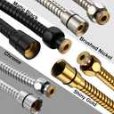 Extra Long Shower Hose - Stainless Steel Attachment for Handheld Head, All Metal Kink-Free Extension With Brass Insert and Nut (79", Gold)