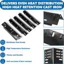 Grill Grates and Heat Plates for Dyna-Glo 5 Burner, Cast Iron & Porcelain
