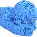 Soft Shaggy Puffer Dog Toy ( Pack) (8" x 5") Filled with air for a Fun Squishy Stretchy Fidget Experience. Blue, Pink, White. (Blue)