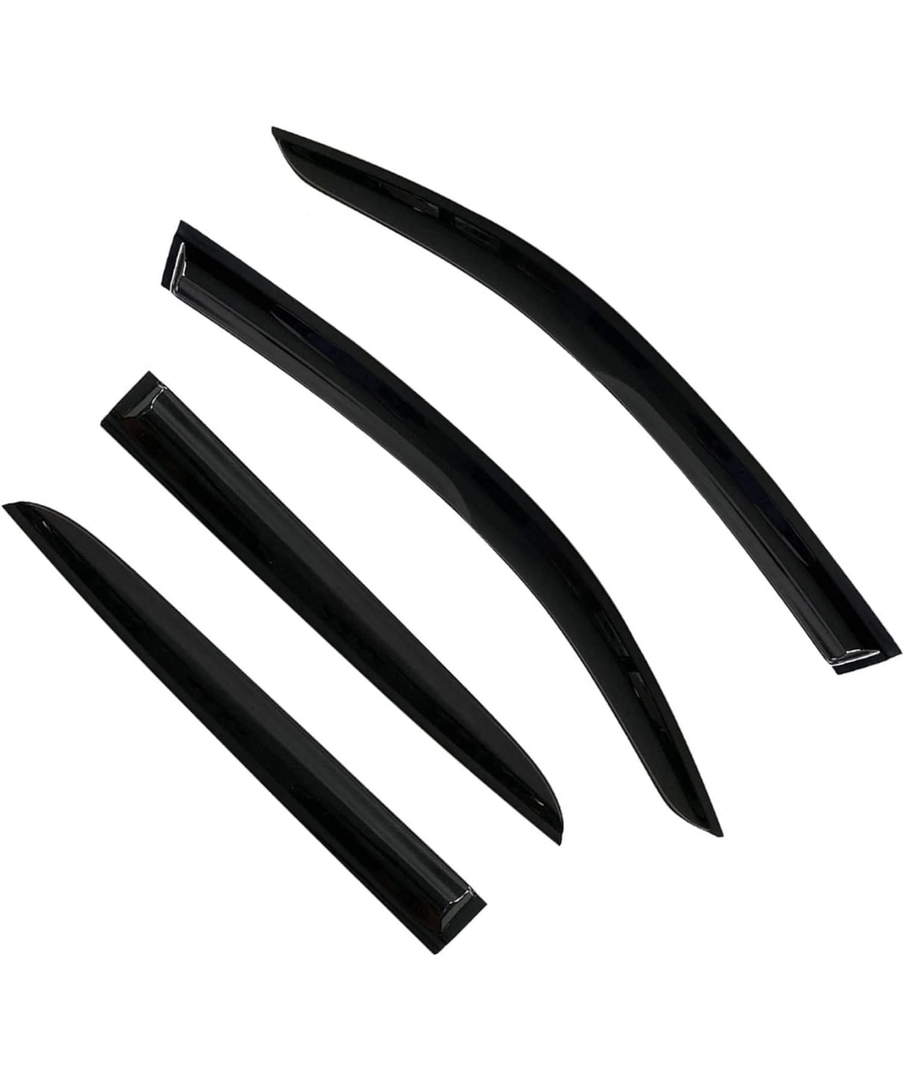 Window Visors Rain Guards Deflectors - Side Window Deflector Vent Shade for Car Windows Tape-On Outside Mount Acrylic Sun Rain Guard, Missing Items, Pack Of 4, Size 3.3/4" x 37" Inch