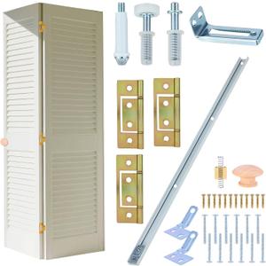 Bifold Closet Door Hardware Kit with 72" Tracks (2  36"), Lashow Complete Set for 4 Doors with Brackets, Pivots & Guide Wheels, for Bi-fold Closet Door Hardware Used.