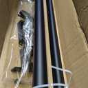 Double Curtain Rods 72-144 Inches for Windows, 1 Inch Diameter Adjustable Heavy Duty Drapery Rod with Aluminum Alloy Brackets and Finials, Modern Stylish Dual Curtains Rod, Matte Black