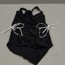 Girls Swimsuit One Piece Bathing Suit Adjustable Straps Solid Color Cut Out Butterfly Girls' Swimwear for 7-14Y (7-8 Years, Black and Butterfly)